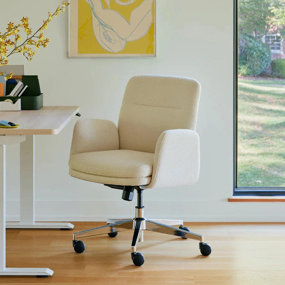 Ivory_Boucle_Midback Softside Chair - Image 1