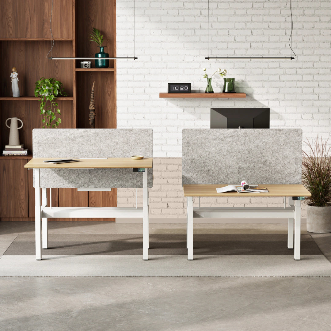 Lifestyle01_Tria_DSD_Woodgrain_White_SideBySide3 Double Privacy Panels - Image 1