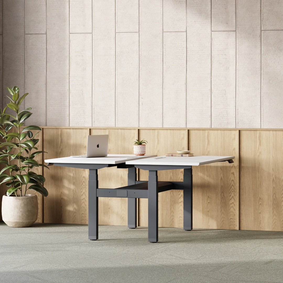 Tria_DSD_Lifestyle01_Tria_DSD_Charcoal_White_1 Double Standing Desk - Image 1